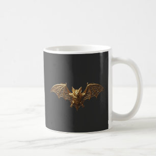 Halloween-Kaffeetasse Goldene Fledermaus Gothic  Kaffeetasse