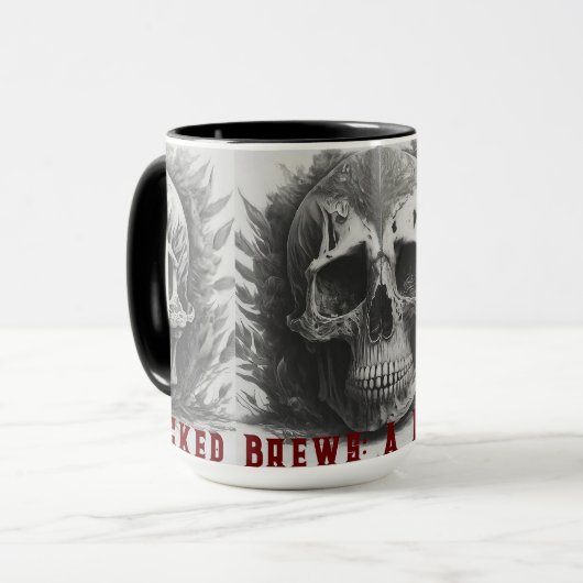 Halloween-Kaffeetasse"Wicked Brews:A Haunting Sip" Tasse (Vorderseite Links)
