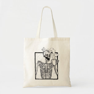 Halloween-Kaffeetrink-Skelett Tragetasche