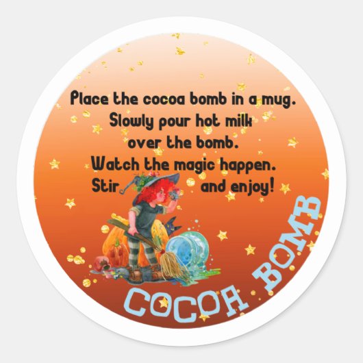 HALLOWEEN Kakaobombenbeschriftungen, SKULL Classic Runder Aufkleber (Vorderseite)