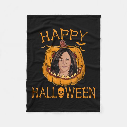 Halloween Kamala Harris Weihnachten 2023 Pumpk Fleecedecke (Vorderseite)