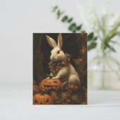 Halloween-Kaninchen Postkarte (Stehend Vorderseite)
