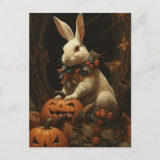 Halloween-Kaninchen Postkarte (Vorderseite)
