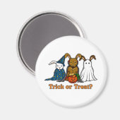 Halloween-Kaninchen-Trick Magnet (Vorderseite/Rückseite)