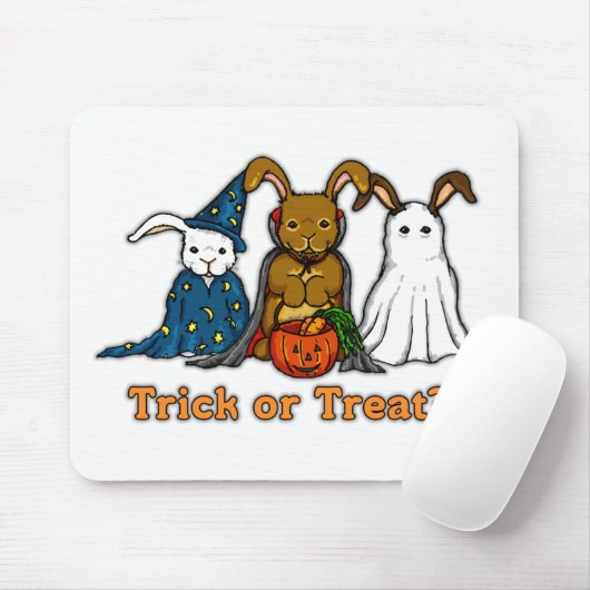 Halloween-Kaninchen-Trick oder Behandlung Mousepad (Mit Mouse)