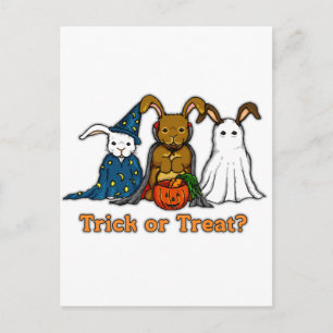 Halloween-Kaninchen-Trick Postkarte