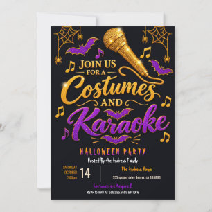 Halloween-Karaoke-Nacht-Party-Einladung Einladung