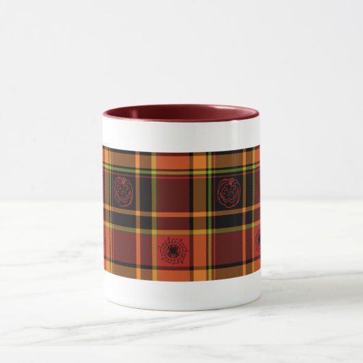 Halloween Karierte Kollektion, Kaffee oder Teetass Tasse (Zentrum)