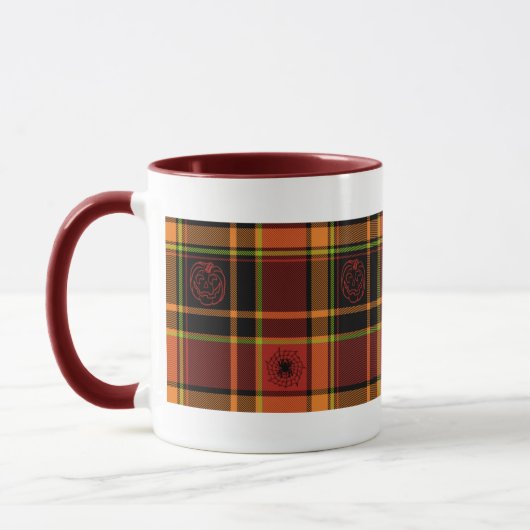 Halloween Karierte Kollektion, Kaffee oder Teetass Tasse (Links)