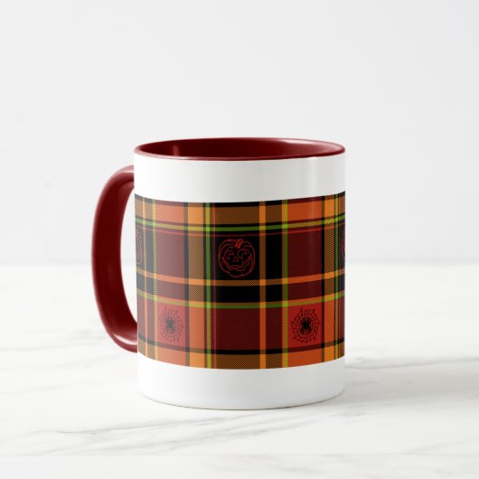 Halloween Karierte Kollektion, Kaffee oder Teetass Tasse (Vorderseite Links)