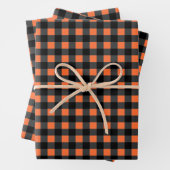 Halloween Kariertes Schwarz-Orange-Muster Geschenkpapier Set (Beispiel)