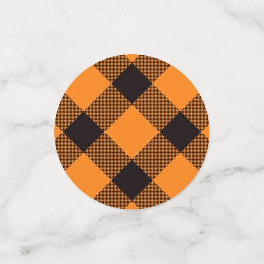 Halloween Karo Pattern Konfetti (Klein Vorderseite)