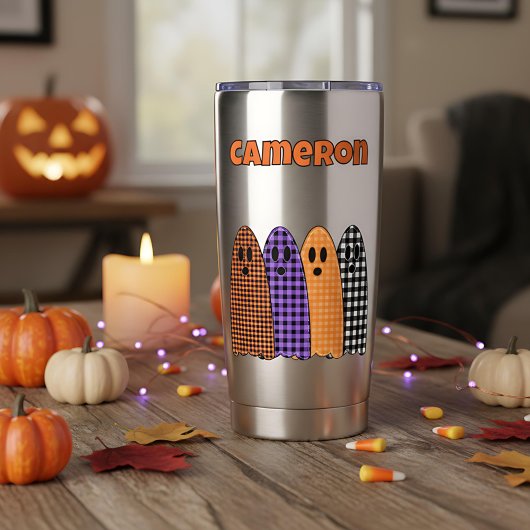 Halloween-Karogingham-Geister Thermobecher