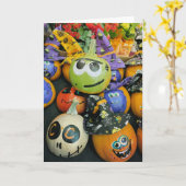 Halloween Karte (Gelbe Blume)