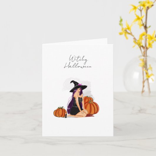 Halloween Karte (Gelbe Blume)