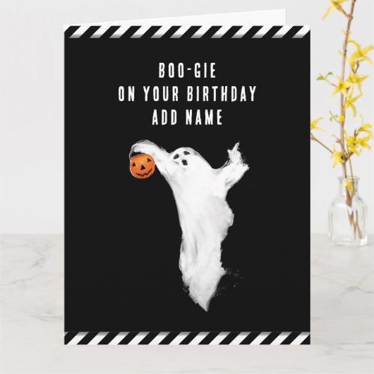 Halloween Karte (Gelbe Blume)