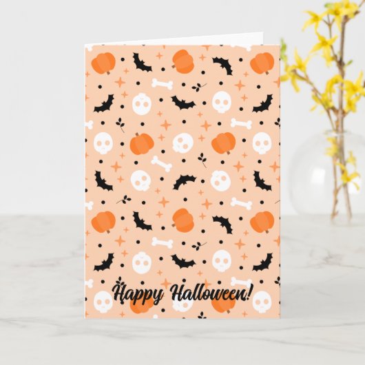 Halloween Karte (Gelbe Blume)