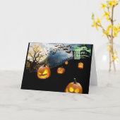 Halloween Karte (Gelbe Blume)