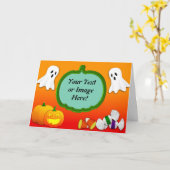 Halloween Karte (Gelbe Blume)