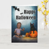Halloween Karte (Gelbe Blume)