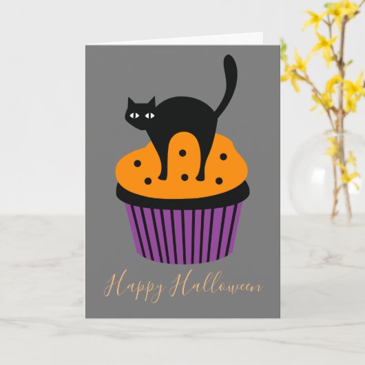 Halloween Karte (Gelbe Blume)