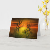 Halloween Karte (Gelbe Blume)