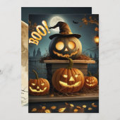 Halloween-Karte. Boo! Feiertagskarte (Vorne/Hinten)