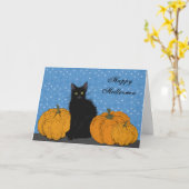 Halloween-Karte der Black Cat und Pumpkins Karte (Gelbe Blume)