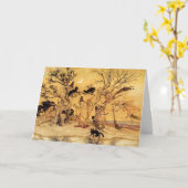 Halloween-Karte: Der Hexe-Sabbat Karte (Gelbe Blume)