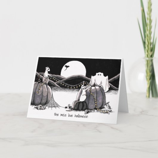 Halloween-Karte: Die Mäuse-Liebe Halloween Karte (Vorderseite)