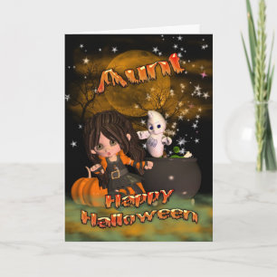 Halloween-Karte für Tante, Trick oder Leckerei? Karte