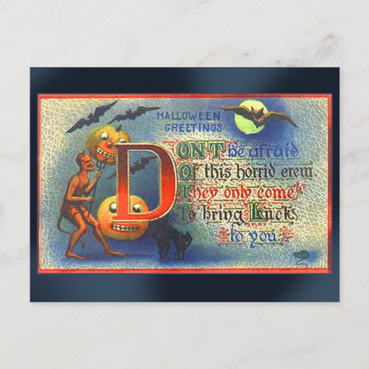 Halloween-Karte für Tiere und Fledermäuse Postkarte (Vorderseite)