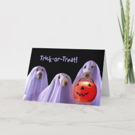 Halloween-Karte für Trick-oder-Treating-Geisterhun Karte