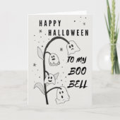 Halloween-Karte | Geist | Blumen | Boo Bells Karte (Vorderseite)