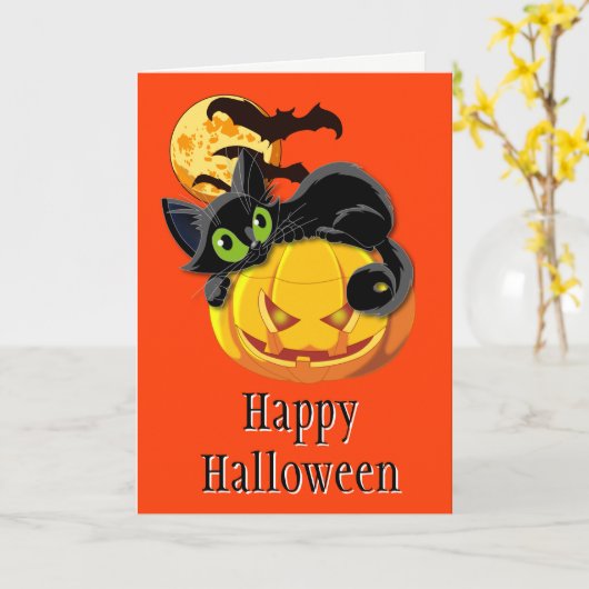 Halloween-Karte Karte (Gelbe Blume)