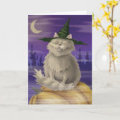Halloween-Karte mit großer eingebildeter Hexekatze Karte (Gelbe Blume)