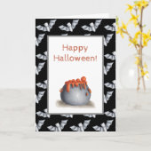 Halloween-Karte mit Kessel und Fledermaushintergru Karte (Gelbe Blume)