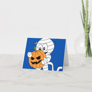 Halloween-Karte mit Kürbis und Mummy Feiertagskarte