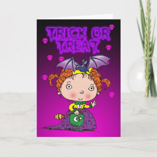 Halloween-Karte mit niedlichem Prinzessentrick ode Karte