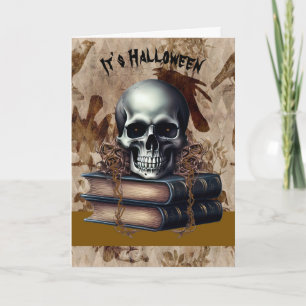 Halloween-Karte mit Skelett Dankeskarte