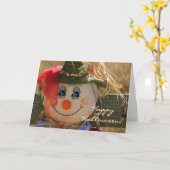 Halloween-Karte—Scarecrow-Mädchen—glückliches Hall Karte (Gelbe Blume)