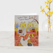 Halloween-Karte "Trick oder Leckerei " Karte (Gelbe Blume)