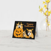 Halloween-Karten-Chihuahua-Welpe 4 Karte (Gelbe Blume)