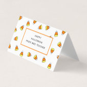 Halloween-Karten des niedlichen Maislehrers im Kla Visitenkarten (Vorderseite)