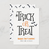 Halloween-Karten für Trick oder Treat Einladung (Vorne/Hinten)
