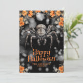 Halloween-Kartenspiel der beängstigenden Spinne Feiertagskarte (Stehend Vorderseite)