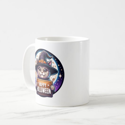 Halloween Kat Kaffeetasse (Vorderseite Links)