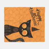 Halloween/Katz/Kürbis/Herbst Fleecedecke (Vorderseite (Horizontal))