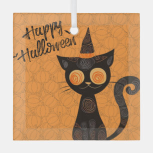 Halloween/Katz/Kürbis/Herbst Ornament Aus Glas