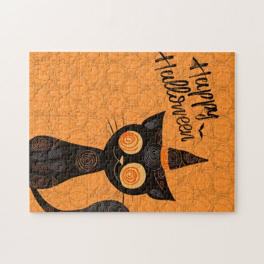 Halloween/Katz/Kürbis/Herbst Puzzle (Horizontal)